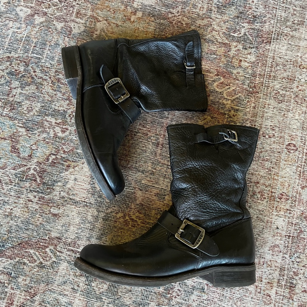 Womens black leather Frye boots